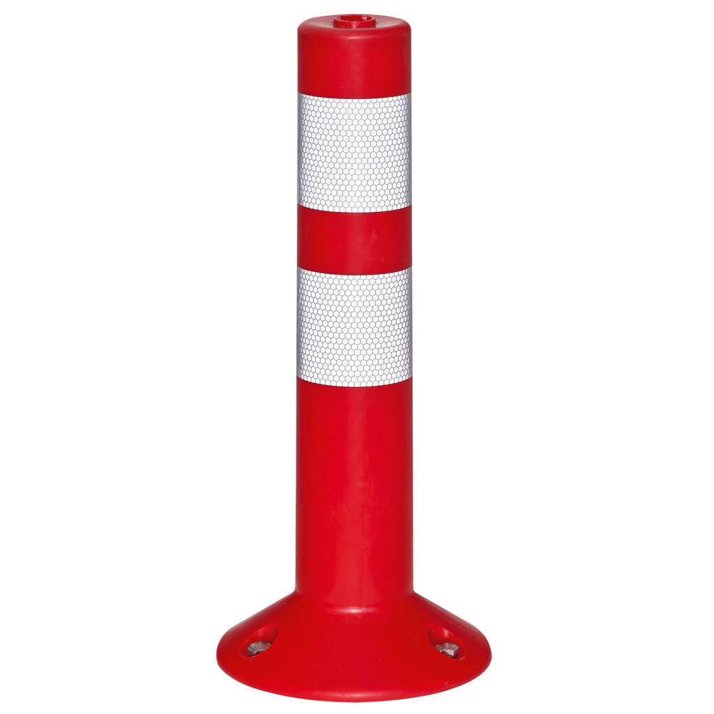 Balisage chantier sécurité et signalisation marqueur de rue pion  rouge/blanc - 330 mm de haut