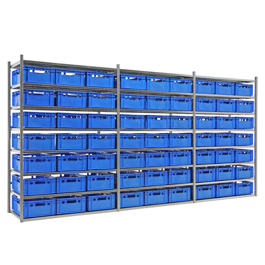 Combination set shelving combination kit shelving rack including 63  stacking boxes e2 Type: combination kit