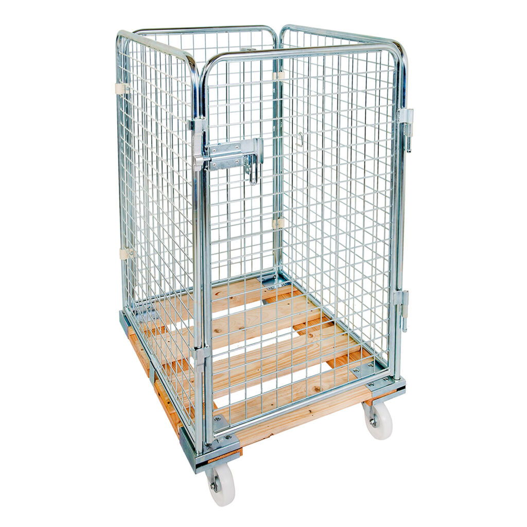 4-sides roll cage sides one door input gates Additional specifications:  nylon wheels