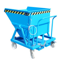 Automatic tilting automatic tilting container on wheels sieve + draw-off tap