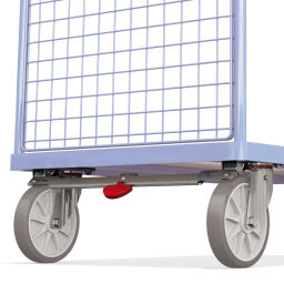 Storeroom trolleys supplement wheel and swivelling movement