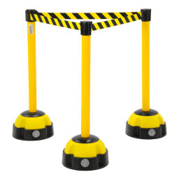 Barriers safety markings stand with belt of 3 meter