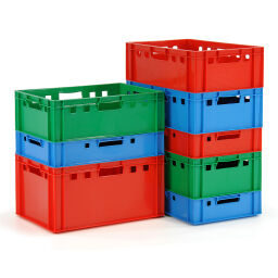 Stacking box plastic pallet tender e2 meat crate with open handles