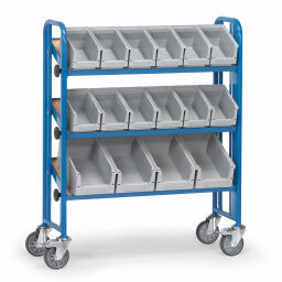 Storage trolleys fetra container trolley single-sided, with storage bins