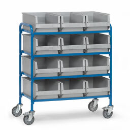 Storage trolleys fetra storage trolley incl. 12 warehouse containers 500*310*200 mm