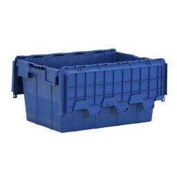 Used stacking box plastic nestable and stackable provided with lid consisting of two parts