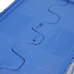 Used stacking box plastic nestable and stackable provided with lid consisting of two parts