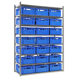 Stacking box plastic combination kit shelving rack including 21 stacking boxes e2