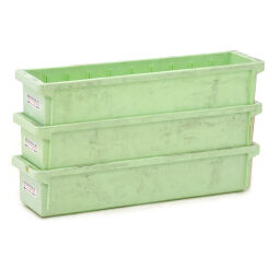 Used storage bin plastic stackable grip opening