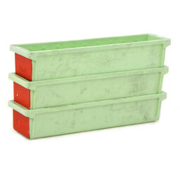 Used storage bin plastic stackable grip opening