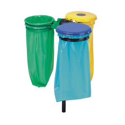 Waste sackholder accessories floor anchored bin post