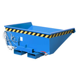 Automatic tilting automatic tilting container low construction height incl. sieve