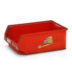 Used storage bin plastic with grip opening stackable