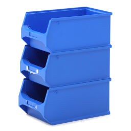 Used storage bin plastic with grip opening stackable