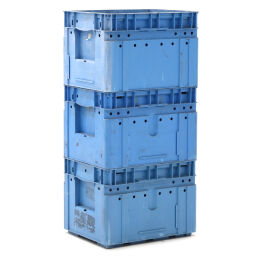 Used stacking box plastic stackable klt all walls closed