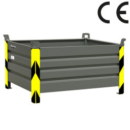 Steel bins fixed construction stackable 4 sides, with ce certification