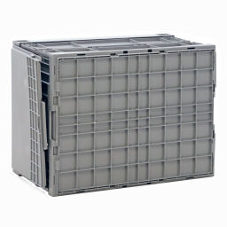 Stacking box plastic stackable and foldable with lid