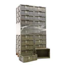 Gebrauchte stapelboxen aus kunststoff palettenangebot alle wände geschlossen + offene handgriffe