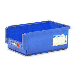 Used storage bin plastic with grip opening stackable