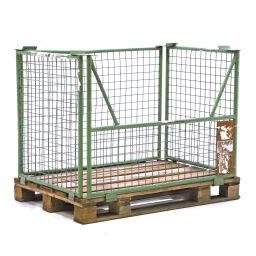 Pallet stacking frames foldable construction 1 long side half open without pallet