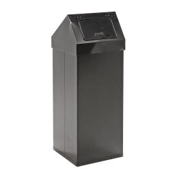 Used waste bin metal waste bin with push-lid