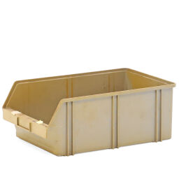 Used storage bin plastic with grip opening stackable