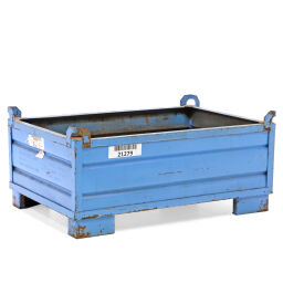 Used steel bins fixed construction stacking box 4 sides