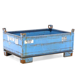 Used steel bins fixed construction stacking box 4 sides