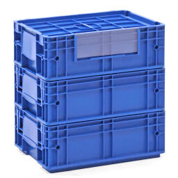 Used stacking box plastic pallet tender all walls closed + lid