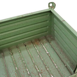 Used steel bins fixed construction stacking box 1 long side open