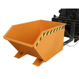 Automatic tilting wood chips container standard construction height incl. sieve
