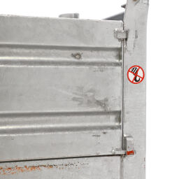 Steel bins fixed construction stacking box 1 flap at 1 long side