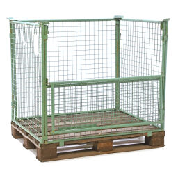 Used pallet stacking frames foldable construction stackable 1 flap at 1 long side