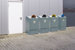 Minicontainer ombouw voor 120 liter afvalcontainers  met inwerpopening incl. dak