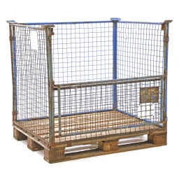 Used pallet stacking frames foldable construction stackable 1 flap at 1 long side