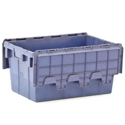 Used stacking box plastic nestable and stackable provided with lid consisting of two parts