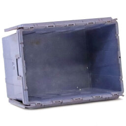 Used stacking box plastic nestable and stackable provided with lid consisting of two parts