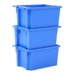 Stacking box plastic nestable and stackable all walls closed