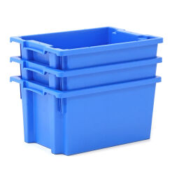 Stacking box plastic nestable and stackable all walls closed