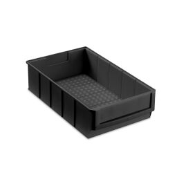 Storage bin plastic with label holder stackable