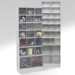 Storage bin plastic accessories panel on base