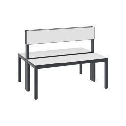 Warehouse cabinets cloakroom bench with backrest, double-sided