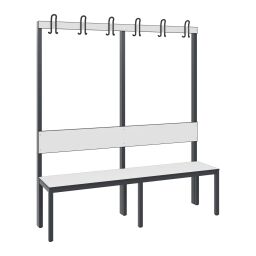 Warehouse cabinets cloakroom bench with coat rack, one-sided