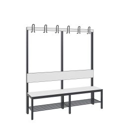 Warehouse cabinets cloakroom bench with coat rack and shoe rack, one-sided 