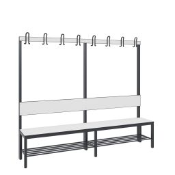 Warehouse cabinets cloakroom bench with coat rack and shoe rack, one-sided 