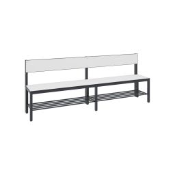 Warehouse cabinets cloakroom bench with backrest and shoe rack, single sided 