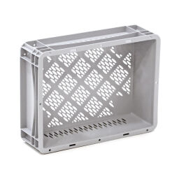 Stacking box plastic stackable walls + floor perforated