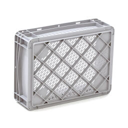 Stacking box plastic stackable walls + floor perforated