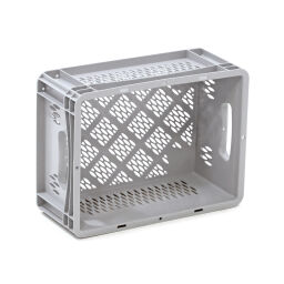 Stacking box plastic stackable walls + floor perforated