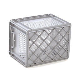 Stacking box plastic stackable walls + floor perforated